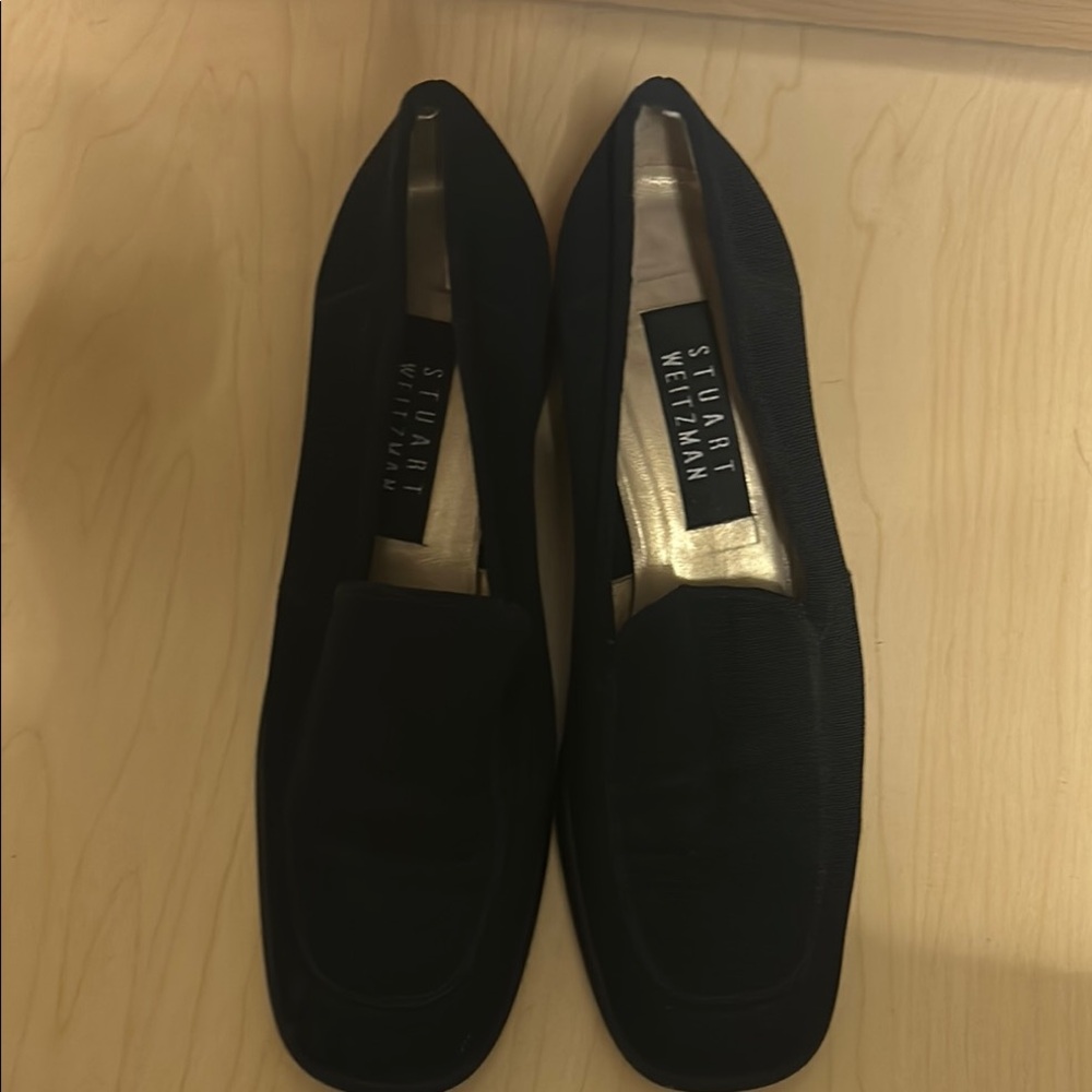 Stuart Weitzman Black Suede Loafers 1” heal